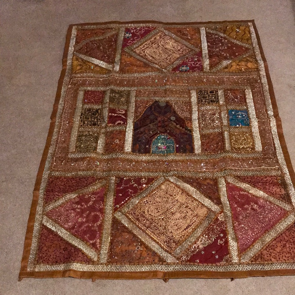 Made in India. Brilliant Multi-Media Patchwork Quilted Wall Hanging. OS